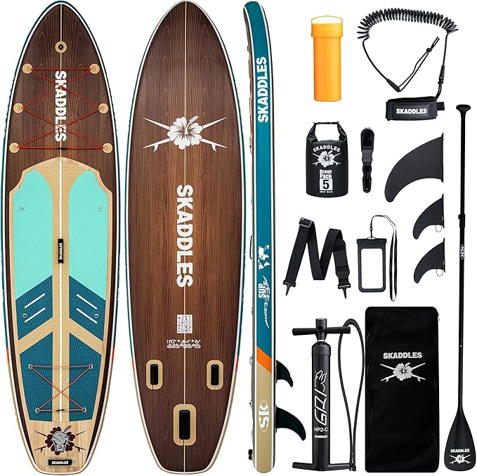 11' Inflatable Stand Up Paddle Board – Extra Wide SUP for Adults & Kids of All Skill Levels, Stable Paddleboard with Pump, Fins, Backpack, Accessories & Waterproof Phone Pouch-StrideForce Fitness