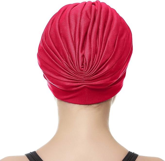 BEEMO Swim Caps for Women Swimming Turban Polyester Latex Lined Pleated for Ladies-StrideForce Fitness