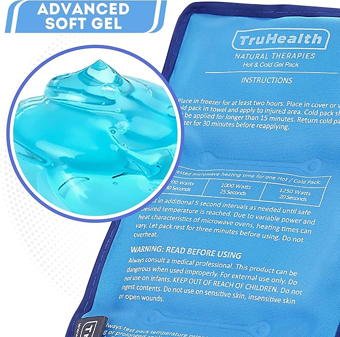 Reusable Ice Pack (Pack of 2) for Injuries - Hot & Cold Gel Ice Packs for Injuries & Back Pain Relief-StrideForce Fitness