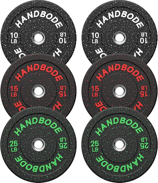 Colored Bumper Weight Plates Olympic Weight Plate Set 2-Inch, 10/15/20/25/35/45/55 lb Barbell Weight Plates Set for Home Gym, Rubber Strength Training Weights Plates for Weight Lifting-StrideForce Fitness
