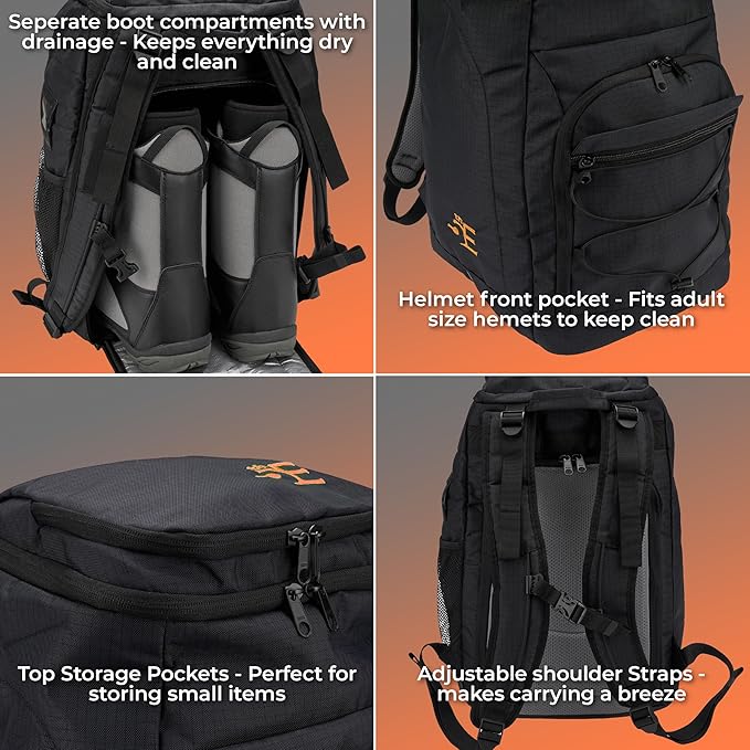 5th Element 60L Boot Bag Backpack for Ski, Snowboard, Skates, Travel & Accessories-StrideForce Fitness
