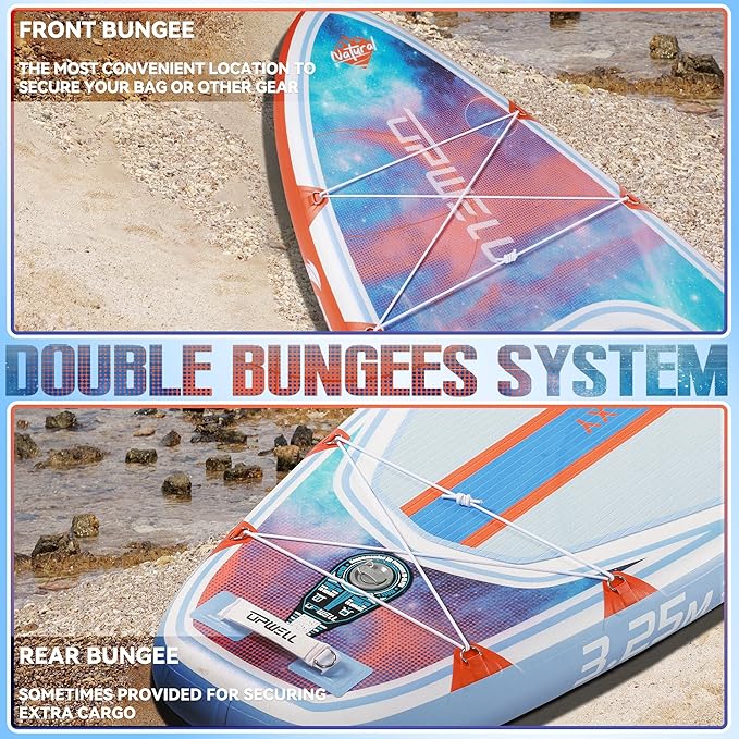 UPWELL 11’6”/11'2”/11'/10'8”/10'6”/10'2” Inflatable Stand Up Paddle Board with sup Accessories Including Backpack, Repairing Kits, Non-Slip Deck, Leash, 3 Fins, Paddle and Hand Pump-StrideForce Fitness