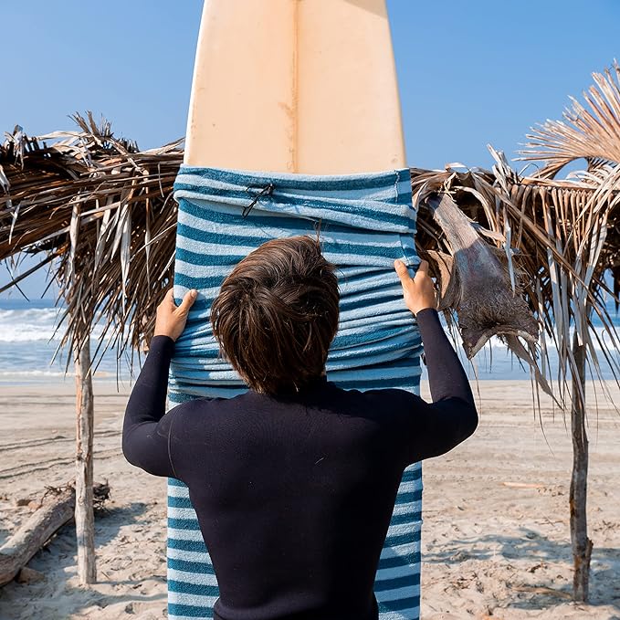 Surf Squared Surfboard Sock Cover and Paddleboard Cover - Lightweight Stretch Protective Surfboard Bag - Surfing Accessories - Shortboard, Longboard, Hybrid, Wakesurf, Standup Paddleboard SUP-StrideForce Fitness