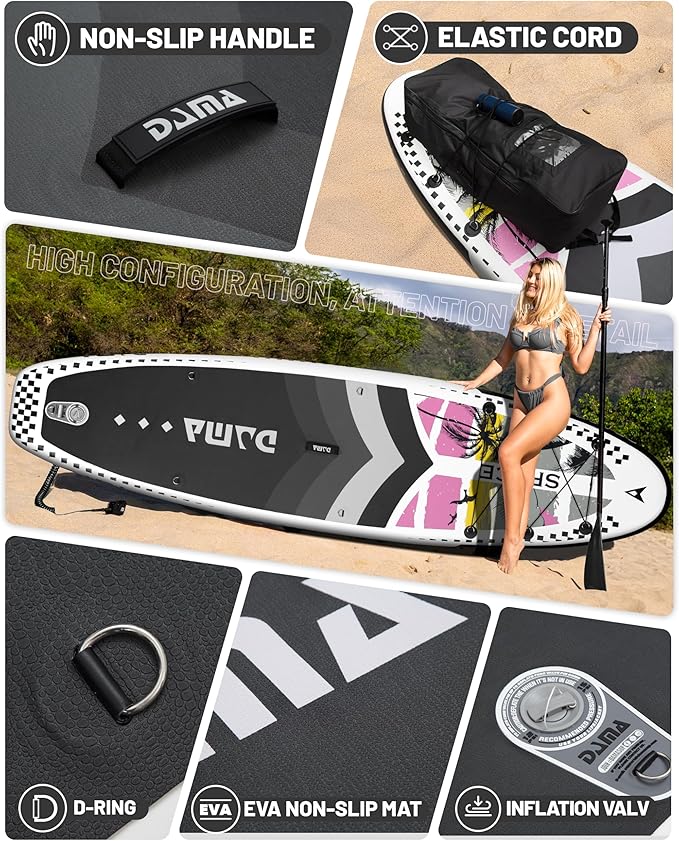 DAMA 11'*34"*6" Inflatable Paddle Board, Paddle Boards for Adults,Sup,Lightweight and Durable, Easy to Inflate, Versatile in Style, Fully Functional, Equipped w/High Grade Accessories.-StrideForce Fitness