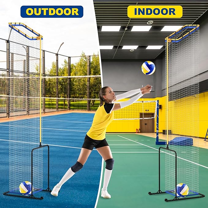 Volleyball Setter Trainer Net with Adjustable Heights & Angles,Setter Training Equipment for Setting,Serving,and Spiking,Movable Target Net for Indoor & Outdoor Practice-StrideForce Fitness