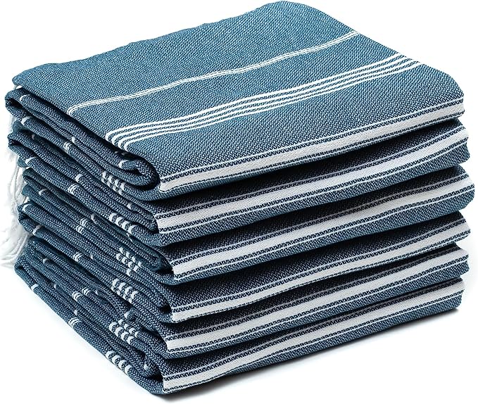 HAVLULAND Turkish Beach Towels Oversized -100% Turkish Cotton Super Soft Lightweight - Absorbent and Quick Drying Bath Towel - Sand Free Beach Towel - Turkish Towels for Adults (Teal, 12 Pack)-StrideForce Fitness