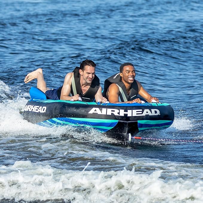 Airhead G-Force Inflatable Towable Tube | 2-4 Rider Models | Dual Tow Points | Full Nylon Cover | Kwik-Connect | Patented Speed Valve | Boat Tubes and Towables-StrideForce Fitness