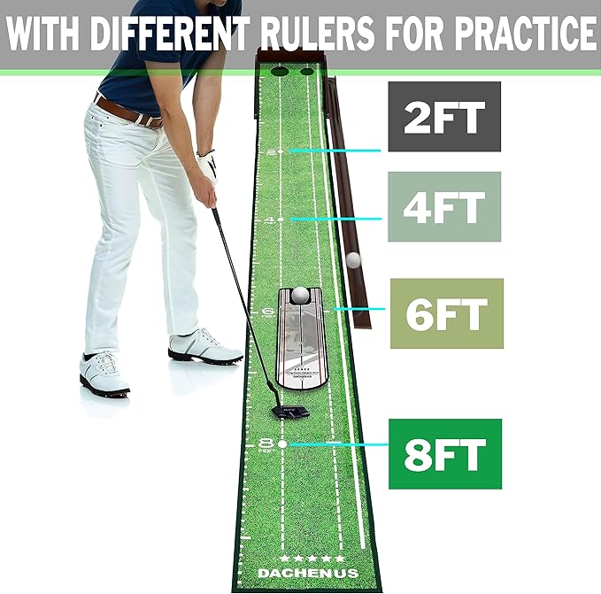 Putting Green Indoor Mat Outdoor Golf Putting Mat with Automatic Ball Return - Ideal for Home, Office, and Outdoor Use-StrideForce Fitness