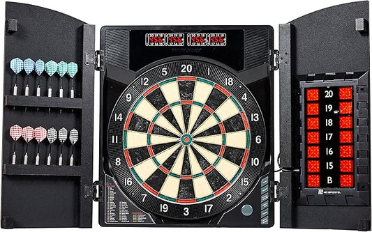MD Sports Dartboard Cabinet Multiple Styles Electronic Dartboard With Digital X/O Cricket Scorekeeping and Dart Set, Perfect for Cricket Games-StrideForce Fitness
