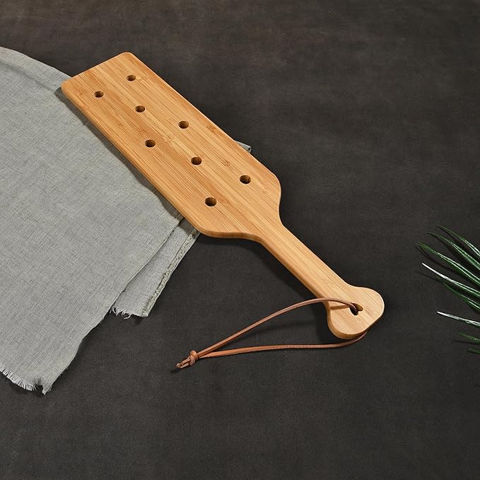 17 Inch Large Bamboo Wood Paddle Wooden Paddle with Airflow Holes-StrideForce Fitness