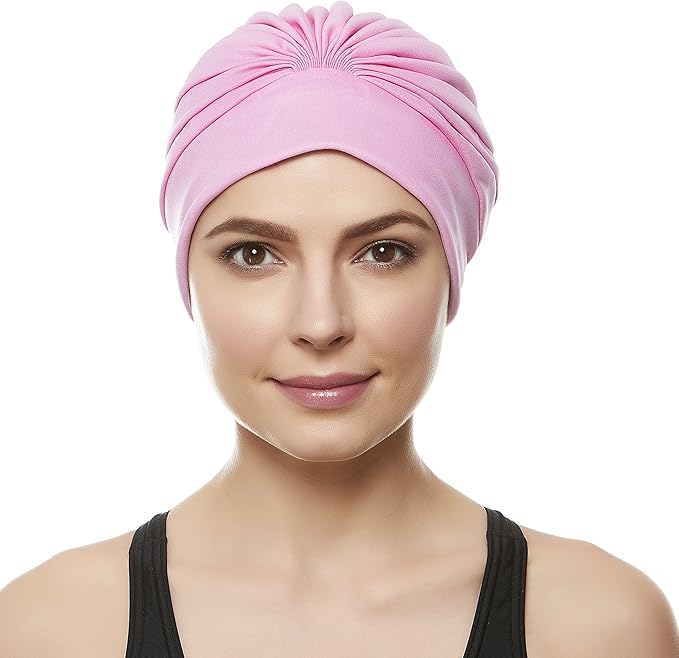 BEEMO Swim Caps for Women Swimming Turban Polyester Latex Lined Pleated for Ladies-StrideForce Fitness