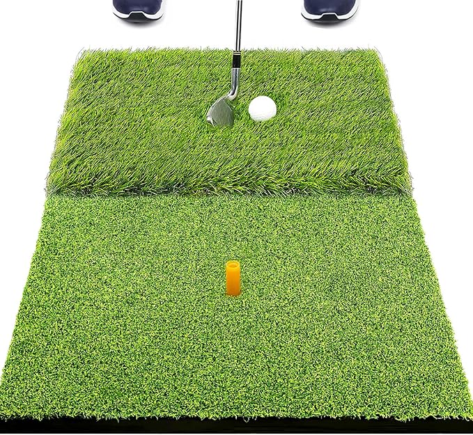 SAPLIZE Foldable Heavy-Duty Golf Hitting Mat, Practice Mat with 10mm EVA Rubber Backing, Larger Size for Indoor/Outdoor Swing and Chipping Practice, Anti-Deformation-StrideForce Fitness