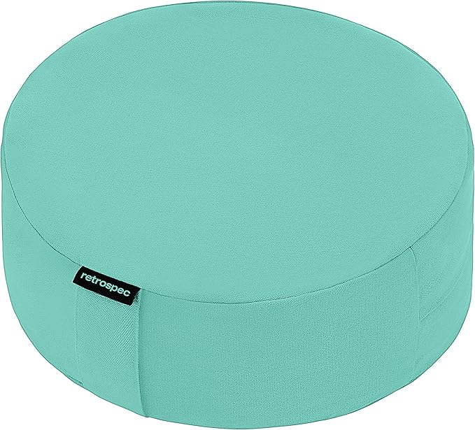 Retrospec Sedona Zafu Meditation Cushion Filled w/Buckwheat Hulls - Yoga Pillow for Meditation Practices - Machine Washable 100% Cotton Cover & Durable Carry Handle, Round-StrideForce Fitness