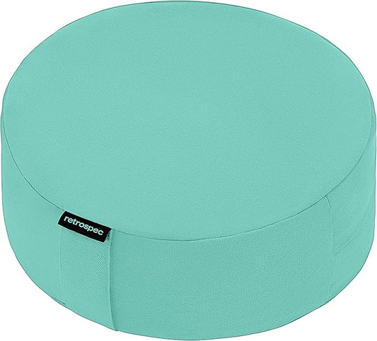 Retrospec Sedona Zafu Meditation Cushion Filled w/Buckwheat Hulls - Yoga Pillow for Meditation Practices - Machine Washable 100% Cotton Cover & Durable Carry Handle, Round-StrideForce Fitness