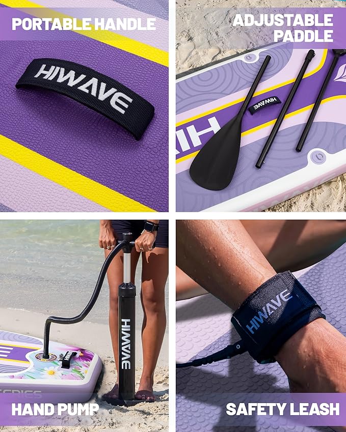 Inflatable Paddle Board 11 '* 34 "* 6" Extra Wide Sup Board, 420lb Capacity Paddle Board for Adults, Suitable for Sea and Lakes, 2+1Family Board-StrideForce Fitness