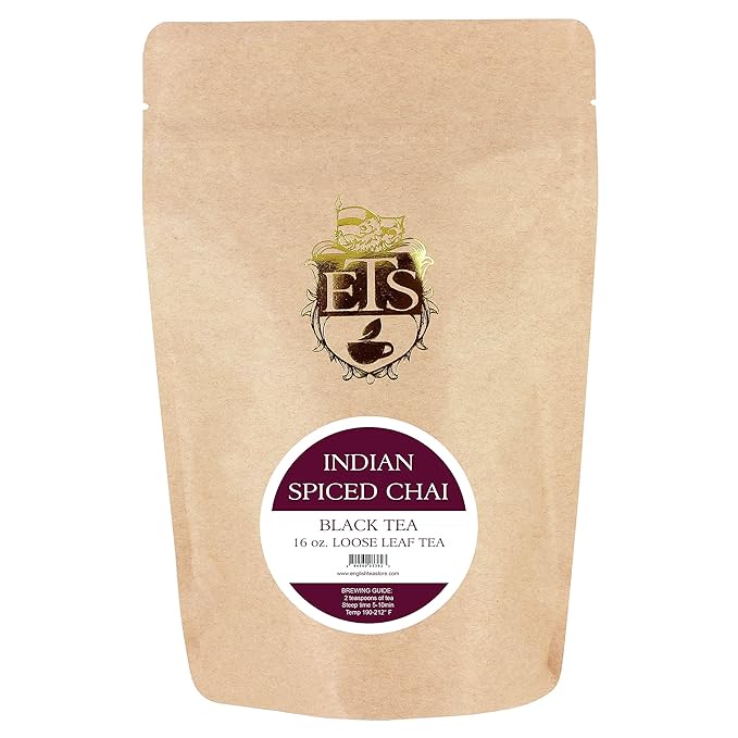 Indian Spiced Chai Tea Pouches - 4oz | Loose Leaf Black Tea with Traditional Indian Spices | Bold and Aromatic Chai Blend | Ceylon Tea Base | Enjoy Hot or with Milk | Smooth and Full Flavor-StrideForce Fitness