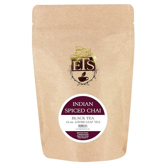 Indian Spiced Chai Tea Pouches - 4oz | Loose Leaf Black Tea with Traditional Indian Spices | Bold and Aromatic Chai Blend | Ceylon Tea Base | Enjoy Hot or with Milk | Smooth and Full Flavor-StrideForce Fitness