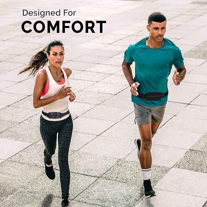 Back Bay Slim Running Belt for Women & Men [Fits ALL Phones], Runners Fanny Pack for Men, Money Belt, Running Gear Gift, Waist Bag Workout Gear, iPhone Runner's Phone Holder Waist Pack-StrideForce Fitness