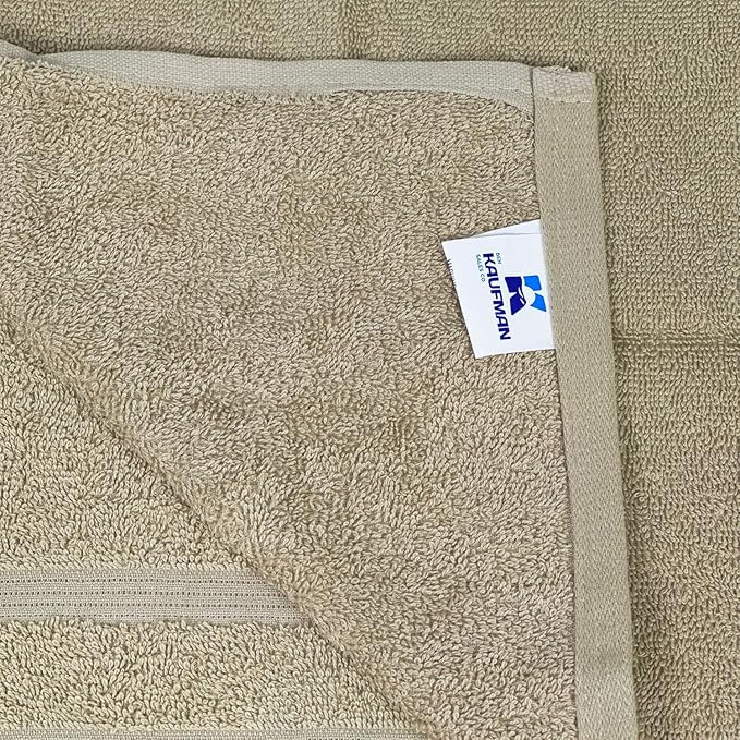 Kaufman - Premium Hand Towels Set for Bathroom, Spa, Gym, and Face Towel 100% Cotton Ring Spun, Ultra Soft Feel and Highly Absorbent Towels (12, Linen)-StrideForce Fitness