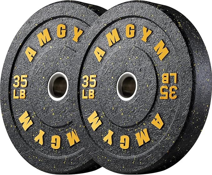 2 Inch Bumper Plates，10-500lbs，Barbell Rubber Olympic Weight Plates Set for Home Gym, Strength Training & Weight Lifting, Multiple Options Colors-StrideForce Fitness
