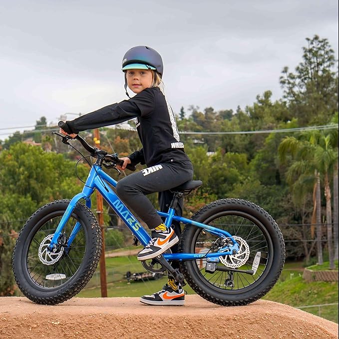 Glerc Mars Kids Mountain Bike, 20 24 Inch Fat Tire Bike for Teen Ages 6-14 Year Old, Bicycle with 2.8-Inch Wide Tires and 6 Speed Drivetrain, Multiple Colors-StrideForce Fitness