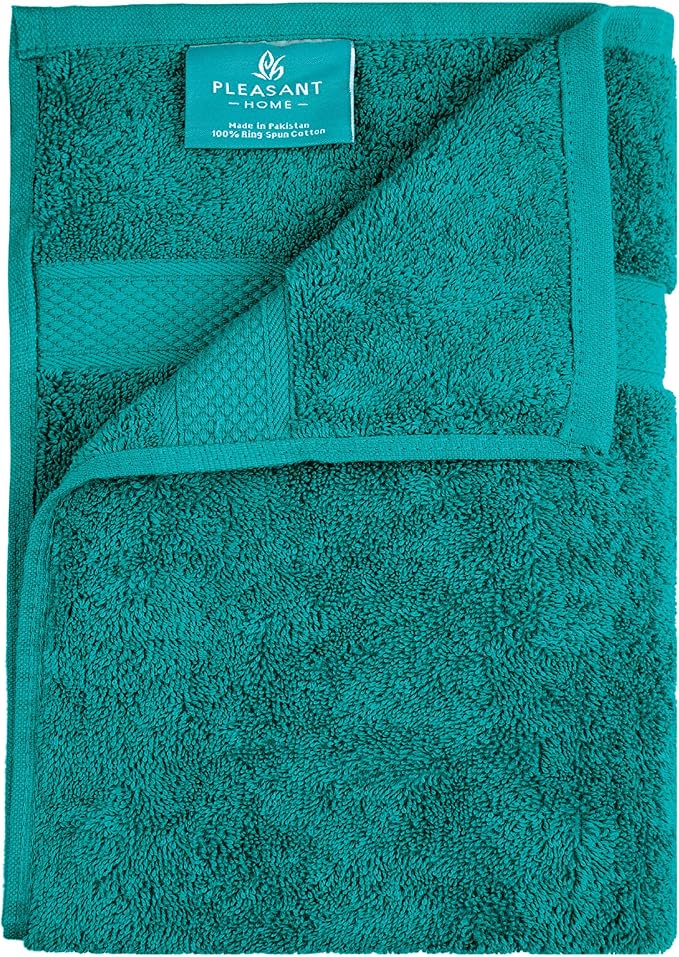 Pleasant Home Bath Towels Set of 6 (24” x 50”) 100% Cotton, 515 GSM | Lightweight, Soft & Absorbent Luxury Towels for Bathroom | for Gym, Pool & Spa | 6 Pack, Teal-StrideForce Fitness