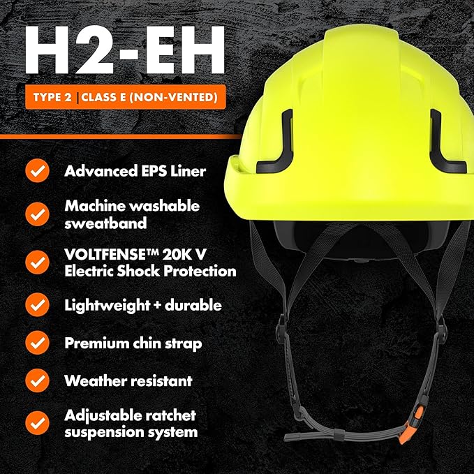 Defender Safety H2 Safety Helmet Hard Hat, Type 2 Class C and E, ANSI Z89.1 and EN 12492 Rated-StrideForce Fitness