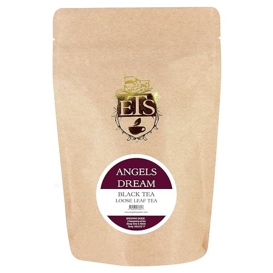 English Tea Store Angels Dream - Black Tea | Loose Leaf Pouches - 4oz | Maple and Wild Blackberry Flavored Blend | Assam Sri Lanka and Formosa Tea Fusion | Sweet Fruity Tea-StrideForce Fitness