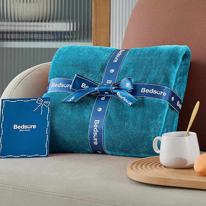 Bedsure Bedding Fleece Blanket for Girls and Boys - Soft Cozy Cute Small Throw Blankets for Travel, 43x55 Inches,Teal Blue-StrideForce Fitness