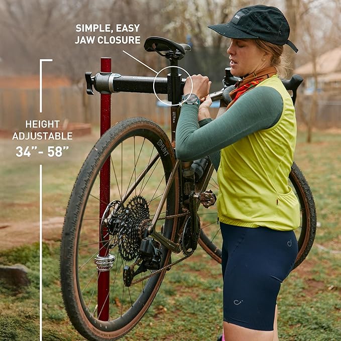 Feedback Sports | Ultralight Bike Repair Stand | Bicycle Workstand W/Tripod Base | Lightweight and Durable Aluminum | Red (Red, Ultralight)-StrideForce Fitness