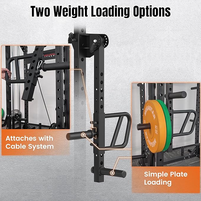 Adjustable Lever Arms, Power Rack Attachment for Full-Body Strength Training, Compatible with 2x2, 2x3, 3x3 Racks, Fits 1’’ & 2’’ Weight Plates, 350LB Capacity, Multi-Grip Handles, TK800-StrideForce Fitness
