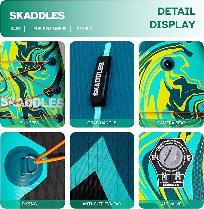 10’6’’ Portable Inflatable Stand Up Paddle Board (SUP) for Adults and Youth with Non-Slip Deck – Complete Accessories Kit, Perfect for Fishing, Yoga, Fitness & Family Fun-StrideForce Fitness