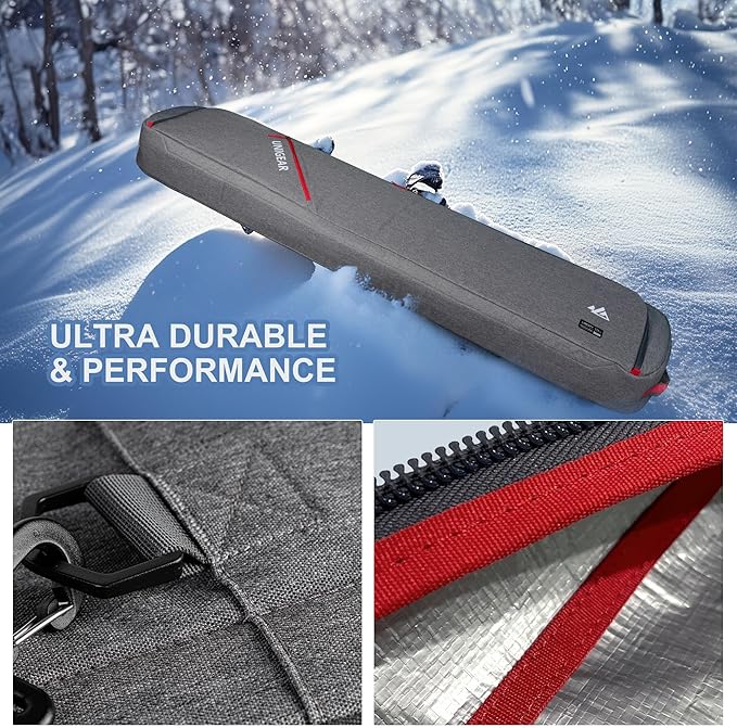 Unigear Snowboard Ski Bag for Air Travel, Reinforced Double Padded Snowboard Bag with EPE Dense, Water-Resistant and Durable up to 175cm Ski Snowboard Travel Bags for Flying-StrideForce Fitness