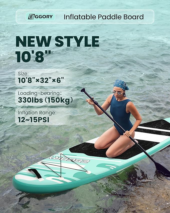 Inflatable Paddle Board,Stand Up Paddle Board Set, Extra Wide SUP Board with Removable Fin, Floating Paddle, Hand Pump, Waterproof Phone Pouch,Traveling Board-StrideForce Fitness