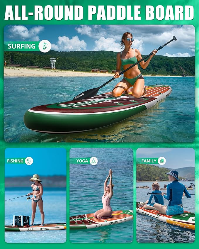 Inflatable Stand Up Paddle Board with SUP Accessories, Anti-Slip EVA Deck, 11'*33" Inflatable Paddle Boards for Adults & Youth of All Skill Levels-StrideForce Fitness
