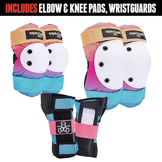 Triple Eight Saver Series 3-Pack Pad Set– Ideal for Skateboarding, In-line Skating, Roller Skating, and Biking-StrideForce Fitness