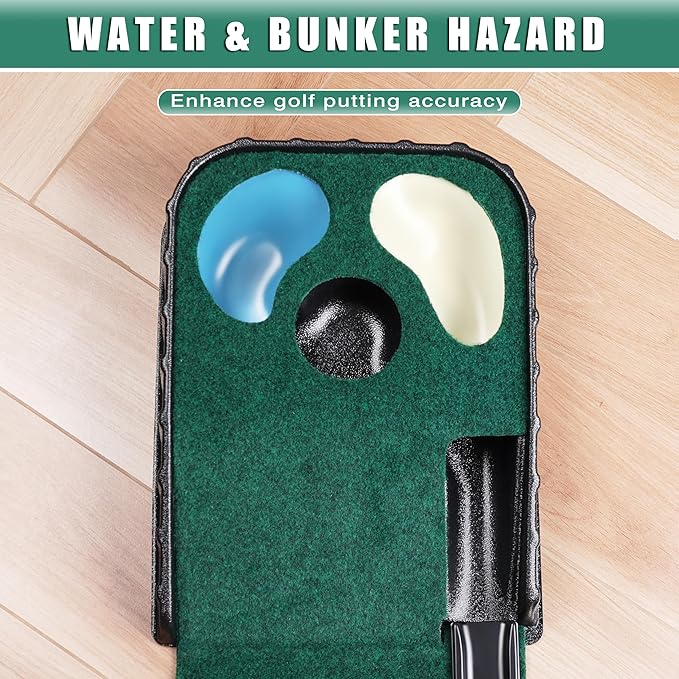 CHAMPKEY Golf Putting Green Indoor - Advanced Guides Golf Putting Mat - Enhance Putting Accuracy and Challenge-StrideForce Fitness