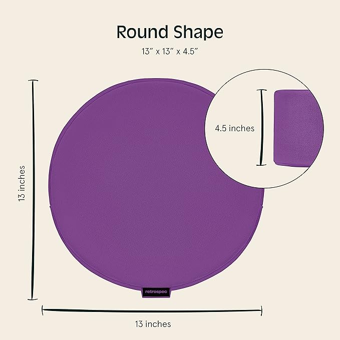 Retrospec Sedona Zafu Meditation Cushion Filled w/Buckwheat Hulls - Yoga Pillow for Meditation Practices - Machine Washable 100% Cotton Cover & Durable Carry Handle, Round-StrideForce Fitness