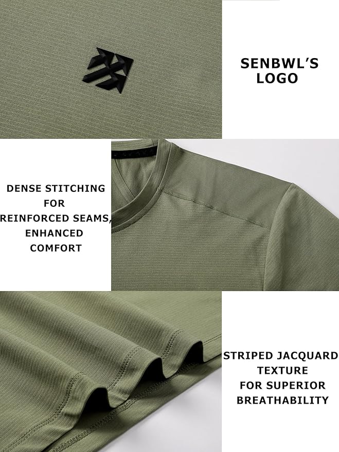 Mens Seamless Workout T-Shirts Lightweight Moisture Wicking Running Hiking Camping Tennis Pickleball Shirts for Men-StrideForce Fitness