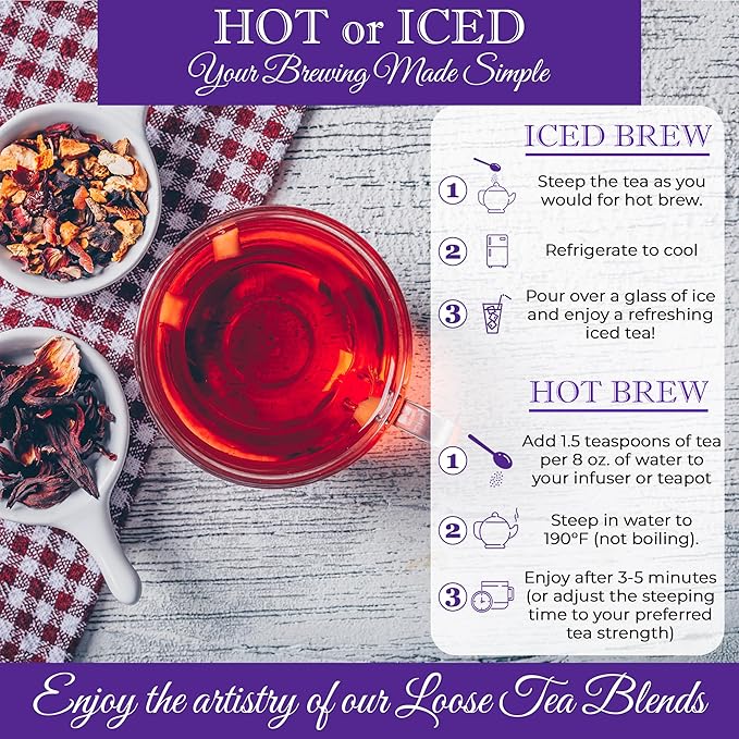 Bellasia Tea Berry Bliss for Kids Using Real Fruit Pieces - Caffeine Free Herbal Tea Blend with Real Ingredients & Balanced Flavor- Add Loose Leaf Tea to Your Child’s Routine for A Fun & Tasty Drink. 20-25 cups-StrideForce Fitness