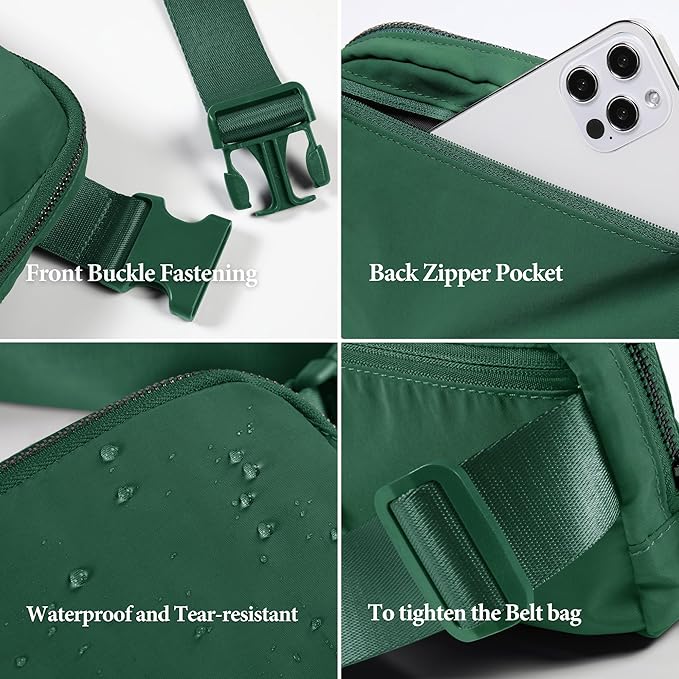 ODODOS Unisex Mini Belt Bag with Adjustable Strap Small Fanny Pack for Workout Running Traveling Hiking, Forest-StrideForce Fitness