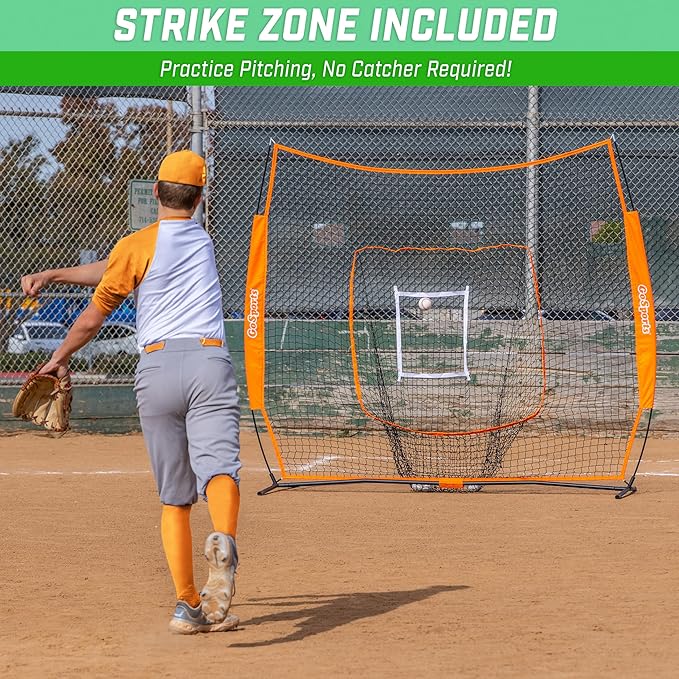 GoSportsGoSports Team Tone 7' x 7' Baseball & Softball Practice Hitting & Pitching Nets in Team Colors-StrideForce Fitness