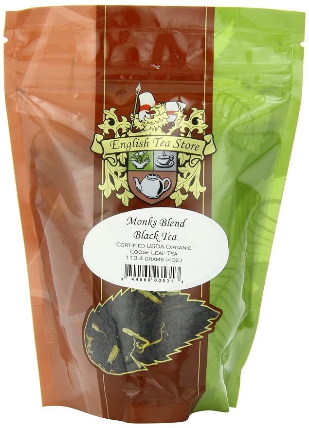 English Tea Store Organic Monks Blend Black Loose Leaf Tea Pouches - 4oz | Fruity Pomegranate Vanilla Grenadine Caramel Notes | Ethical Tea Partnership-StrideForce Fitness