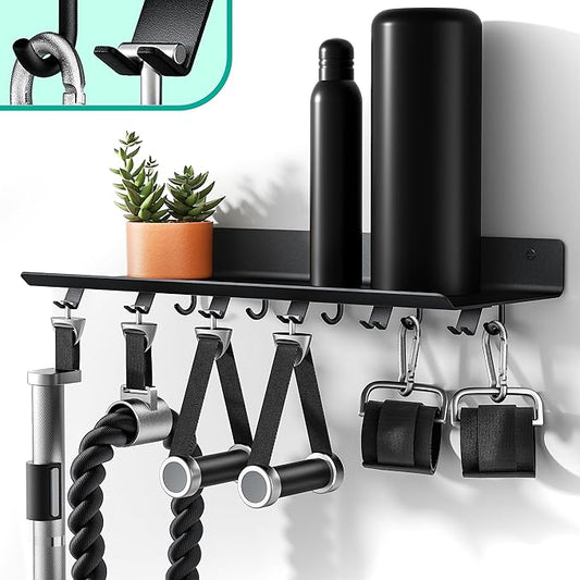 1-Tier Floating Shelf Compatible with Tonal Accessories, Home Gym Storage Shelf, Gym Rack Wall Mount Organizer, Workout Metal Holder, T-Bracket Lock Adapters Hanger, US Patent Holding-StrideForce Fitness