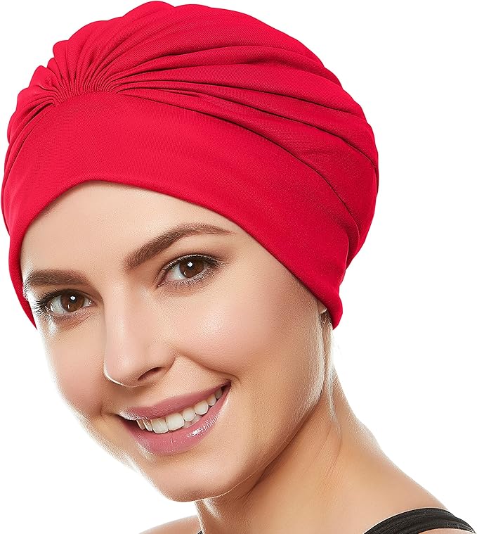 BEEMO Swim Caps for Women Swimming Turban Polyester Latex Lined Pleated for Ladies-StrideForce Fitness