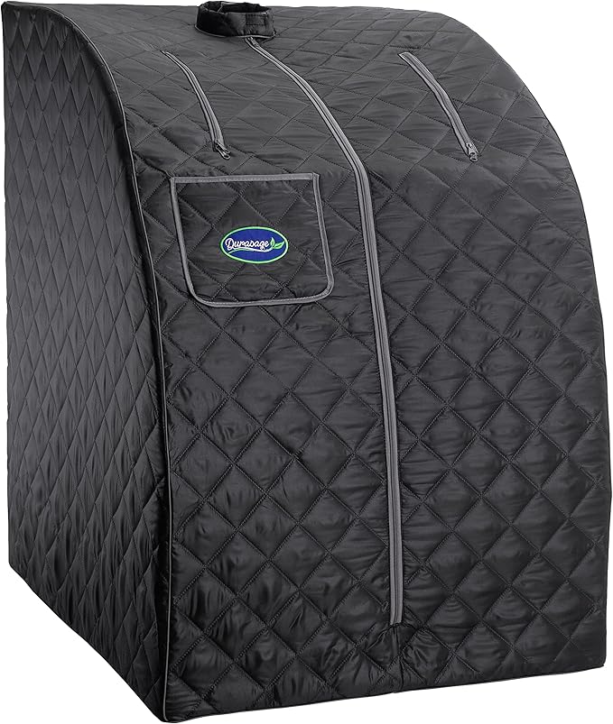 Durasage Lightweight Portable Personal Steam Sauna Spa for Relaxation at Home, 60 Minute Timer, 800 Watt Steam Generator, Chair Included (Black)-StrideForce Fitness