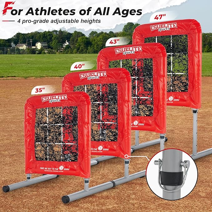 Heavy-Duty 9 Hole Pro Style Baseball & Softball Pitching Net with Strike Zone Target - Adjustable Portable Design for Training, Includes 4 Stakes & 2 Sandbags-StrideForce Fitness