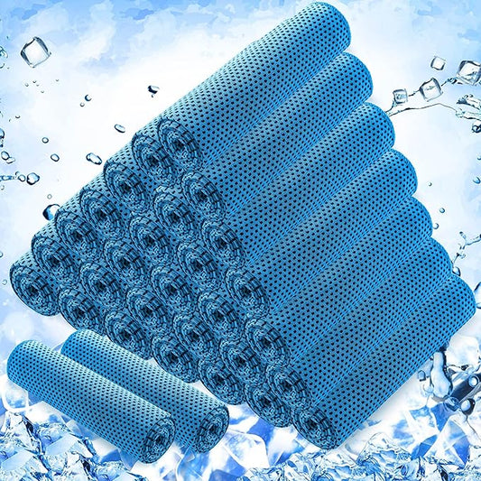 Hosuly 30 Pack Cooling Towels, 40"x12" Ice Breathable Soft Chilly Sweat Rag Microfiber Workout Rags for Gym Cooling Towels for Neck and Face for Yoga Golf Sport Running-StrideForce Fitness