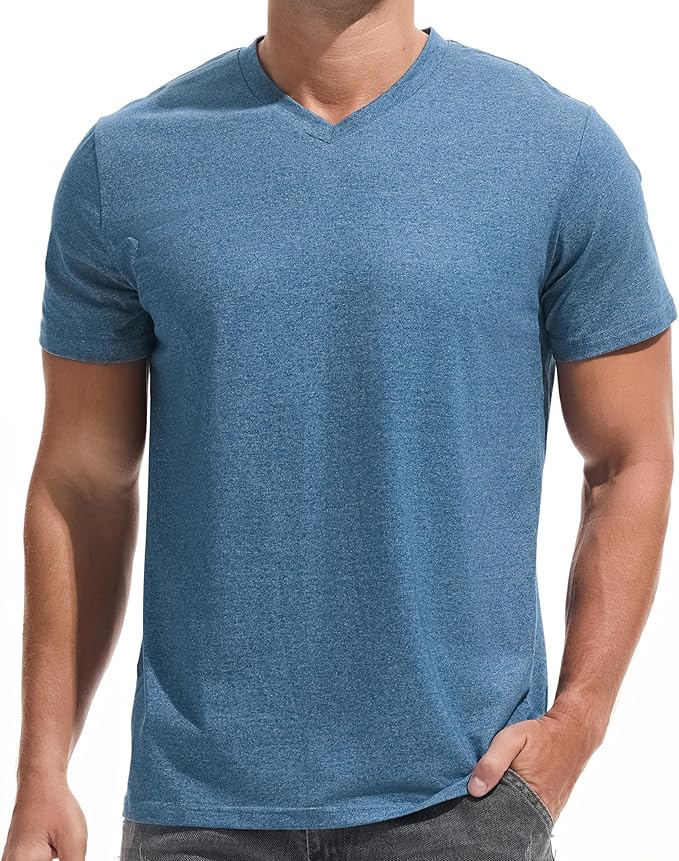 VEIISAR Premium V Neck T Shirts for Men - Modern Fitted Tees Vneck Undershirts-StrideForce Fitness