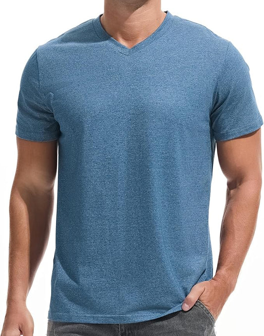 VEIISAR Premium V Neck T Shirts for Men - Modern Fitted Tees Vneck Undershirts-StrideForce Fitness